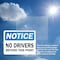 Signmission No Drivers Beyond This Point OSHA Notice Sign, Plastic, 10in W x 7in L, 2PK OS-2PACK-NS-P-710-L-19551 - alternate 2